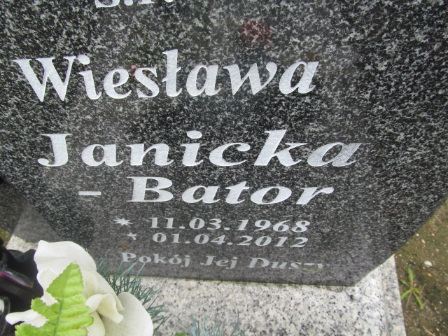 Wiesława Janicka Bator 1968 Trzebiel 0894 - Grobonet - Wyszukiwarka osób pochowanych